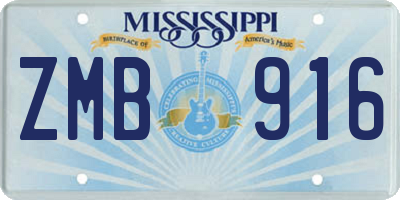 MS license plate ZMB916