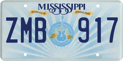 MS license plate ZMB917