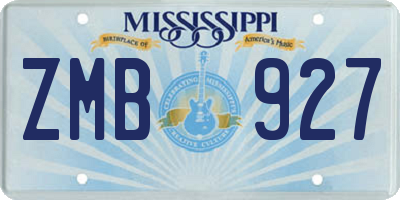 MS license plate ZMB927