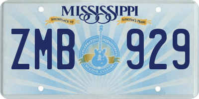 MS license plate ZMB929