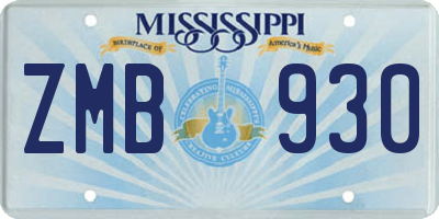 MS license plate ZMB930