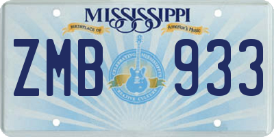 MS license plate ZMB933