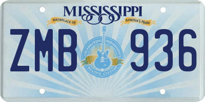 MS license plate ZMB936