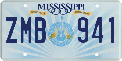 MS license plate ZMB941