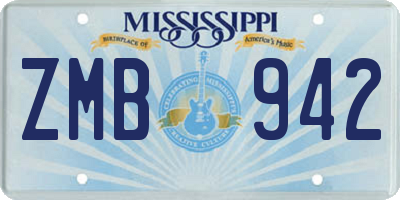 MS license plate ZMB942