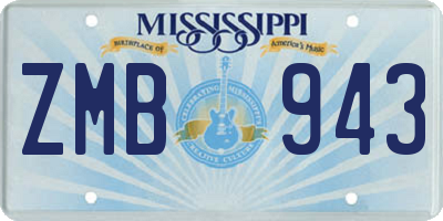 MS license plate ZMB943