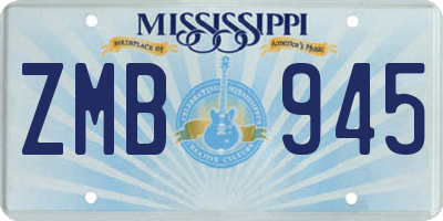 MS license plate ZMB945