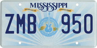 MS license plate ZMB950