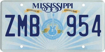 MS license plate ZMB954