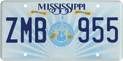 MS license plate ZMB955