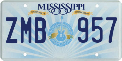 MS license plate ZMB957