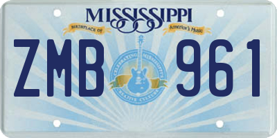 MS license plate ZMB961