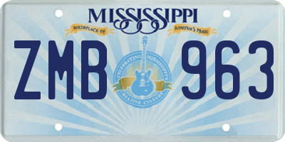 MS license plate ZMB963