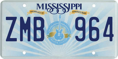 MS license plate ZMB964