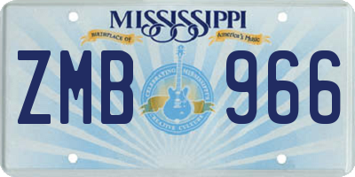 MS license plate ZMB966