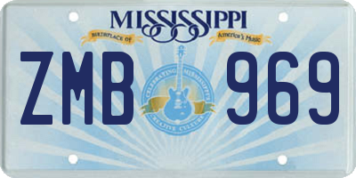 MS license plate ZMB969