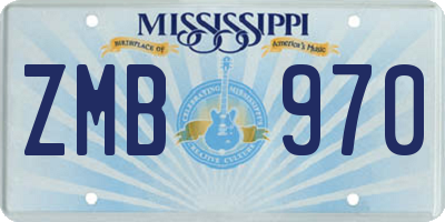 MS license plate ZMB970