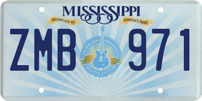 MS license plate ZMB971
