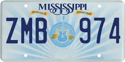 MS license plate ZMB974