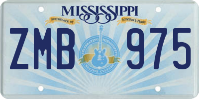 MS license plate ZMB975
