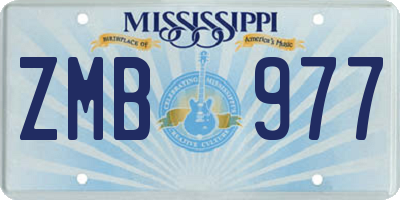 MS license plate ZMB977