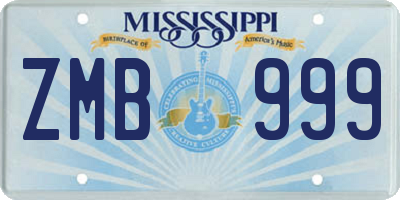 MS license plate ZMB999