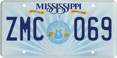 MS license plate ZMC069
