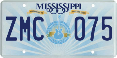 MS license plate ZMC075