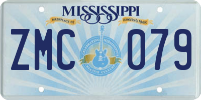 MS license plate ZMC079