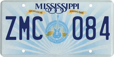 MS license plate ZMC084