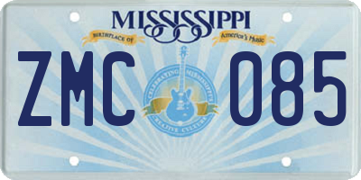 MS license plate ZMC085
