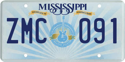 MS license plate ZMC091