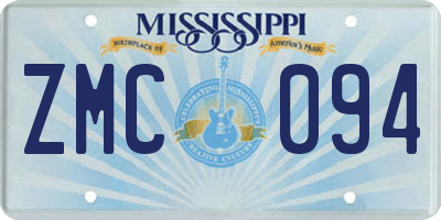 MS license plate ZMC094