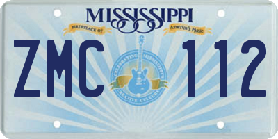 MS license plate ZMC112