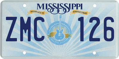 MS license plate ZMC126