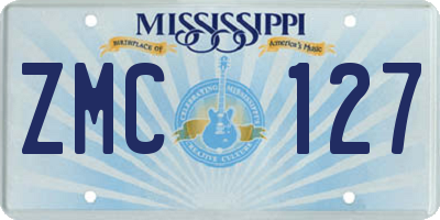 MS license plate ZMC127
