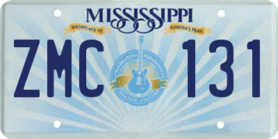MS license plate ZMC131