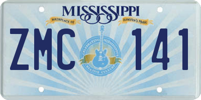 MS license plate ZMC141