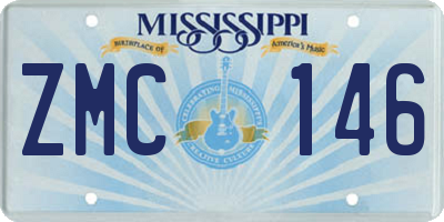 MS license plate ZMC146