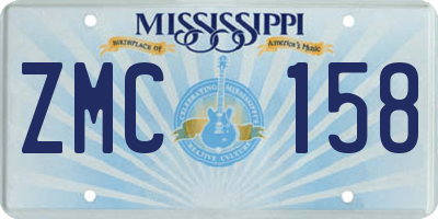 MS license plate ZMC158