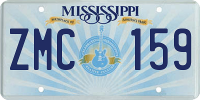 MS license plate ZMC159