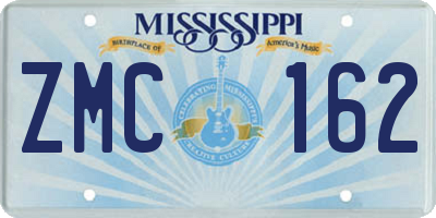 MS license plate ZMC162