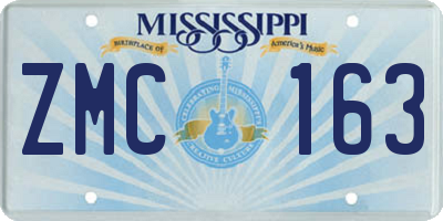 MS license plate ZMC163