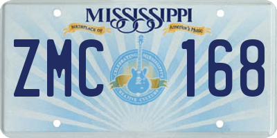 MS license plate ZMC168