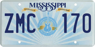 MS license plate ZMC170