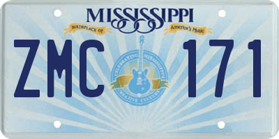 MS license plate ZMC171