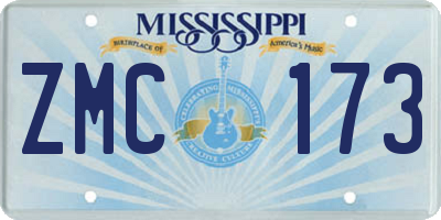 MS license plate ZMC173