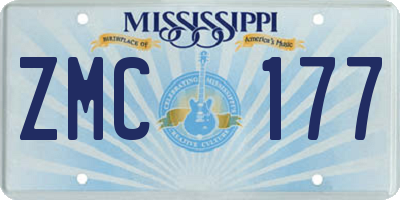 MS license plate ZMC177