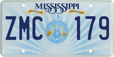 MS license plate ZMC179