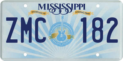 MS license plate ZMC182